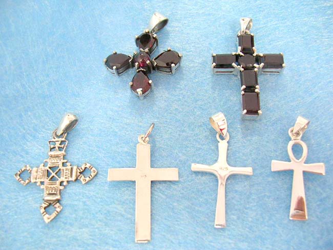 High fashion jewelry shopping warehouse, Designer wear sterling silver religious cross necklace charm