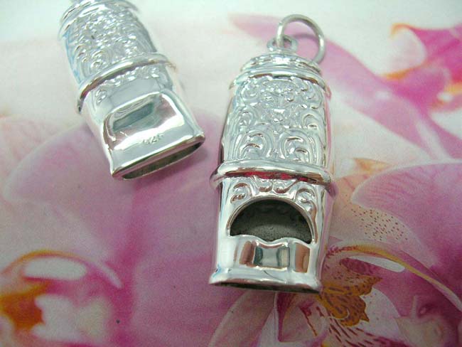 Quality  jewelry boutique Bali artisan whistle designed necklace charm , handcrafted from 925. sterling silver