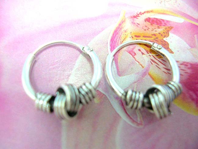 Best jewelry warehouse exchange, Twisted coil design on contemporary 925. sterling silver hoop earrings