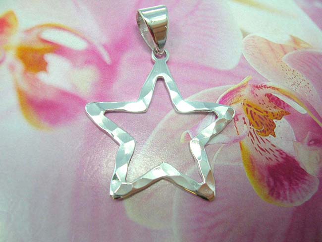 Online wholesale jewelry express, Cut out star designed pendant, bali handcrafted from 925. sterling silver