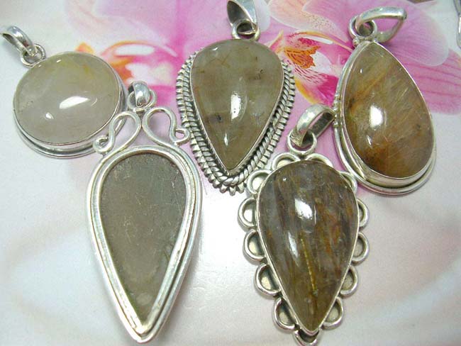 Birthday gift wear manufacturing importer, Unique 925. sterling silver precious gemstone set in vintage style pendant
