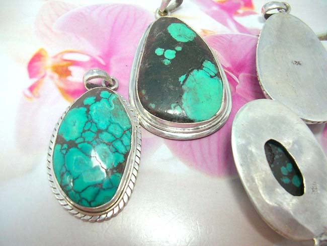 Affordable ethnic beauty retailer, imported Indonesia gemstone fashion pendant with 925. sterling silver frame